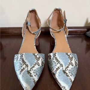 Crown Vintage Blue Snakeskin Heels